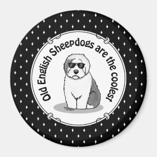 Cool Old English Sheepdog (Grey 1) Cute Funny Magnet