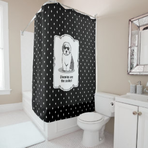 Cool Old English Sheepdog (Grey 1) Cute Funny Shower Curtain