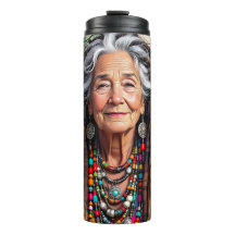 Cool Old Lady in Dread Locks Hippie Woman  
