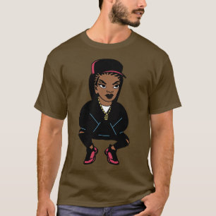 Cool Old School Hip Hop Girl toon T-Shirt