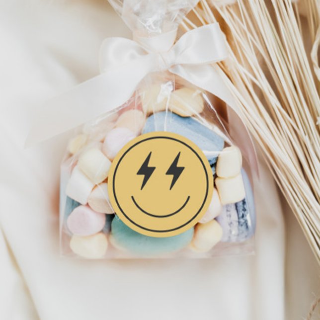 Cool One Boy's First Birthday Chequered Retro Classic Round Sticker (Creator Uploaded)