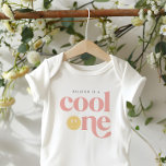 Cool One Groovy Girl's Chequered Retro Baby Bodysuit<br><div class="desc">One cool girl is turning one! Celebrate your little girls big day in style with our birthday bodysuit featuring a totally stellar happy face.</div>