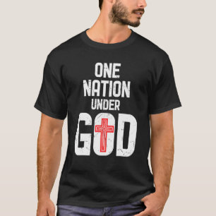 Cool One Nation Under God Religion Red Cross Activ T-Shirt