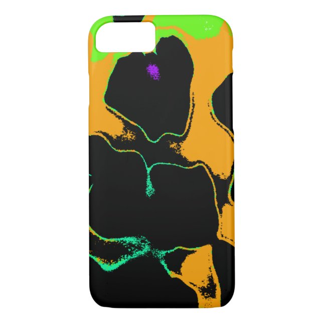 Cool Orange and Black Exotic Print iPhone 7 Case (Back)