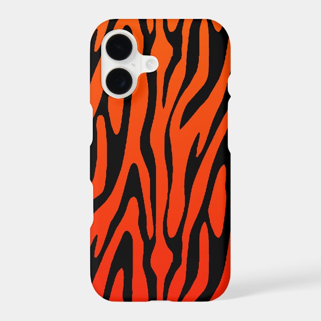 Cool Orange and Black Zebra Stripes Pattern (Back)