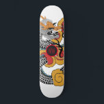Cool Orange Black Dragon Skateboard<br><div class="desc">Personalised bold Asian art dragon skateboard with your initials in the middle.</div>