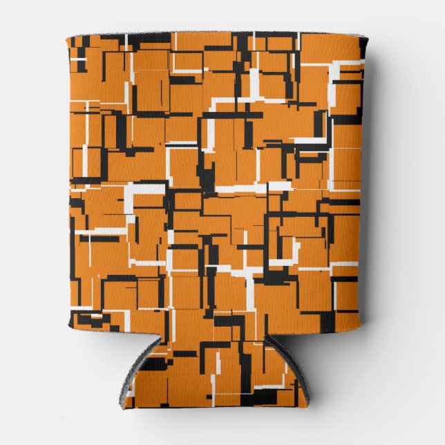 COOL Orange Black White Can Cooler (Front)