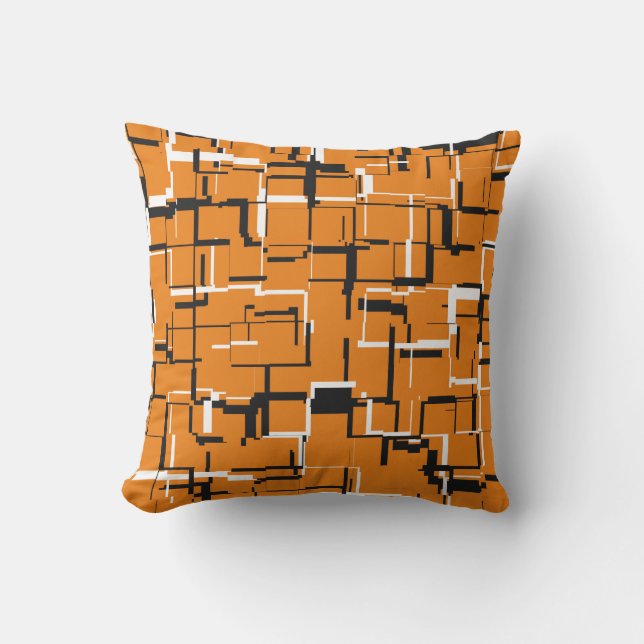 COOL Orange Black White Cushion (Front)
