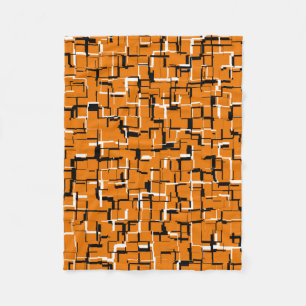 COOL Orange Black White Fleece Blanket
