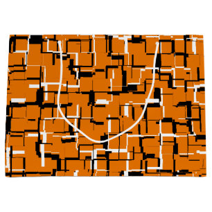 COOL Orange Black White Large Gift Bag
