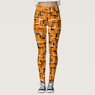 COOL Orange Black White Leggings