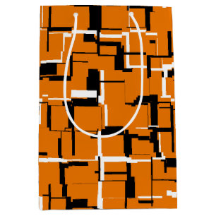 COOL Orange Black White Medium Gift Bag