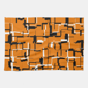 COOL Orange Black White Tea Towel