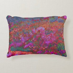 Cool Orange Panoramic Garden Flowers View Decorative Cushion