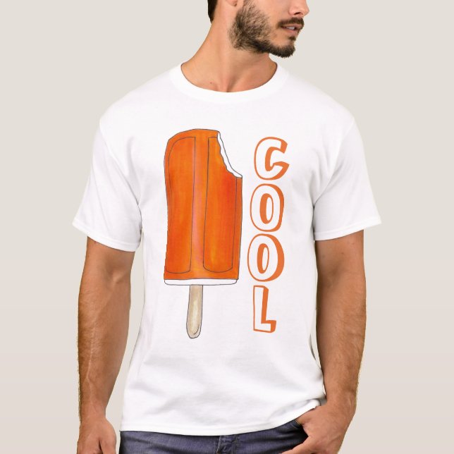 Cool Orange Popsicle Creamsicle T-Shirt (Front)