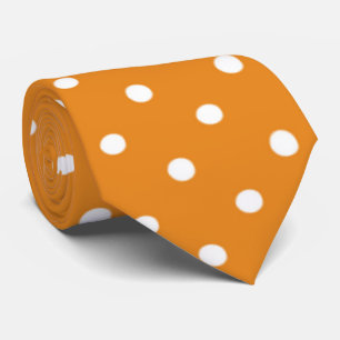 cool orange white polka dot pattern tie