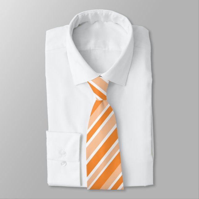 cool orange white stripe pattern  tie (Tied)