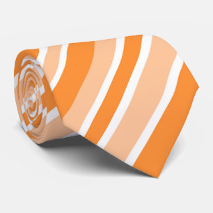 cool orange white stripe pattern tie