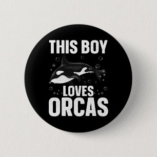 Cool Orca Design For Boys Kids Men Sea Orca Whale 6 Cm Round Badge