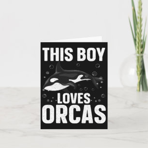 Cool Orca Design For Boys Kids Men Sea Orca Whale Card