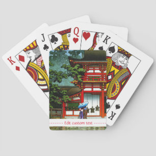 Cool oriental japanese classic Kasuga rain shrine Playing Cards