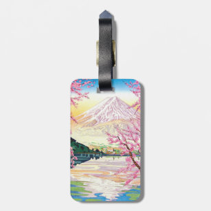 Cool oriental japanese Fuji spring cherry tree art Luggage Tag