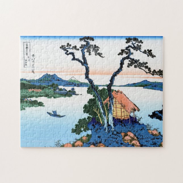 Cool oriental japanese Hokusai Fuji View landscape Jigsaw Puzzle (Horizontal)