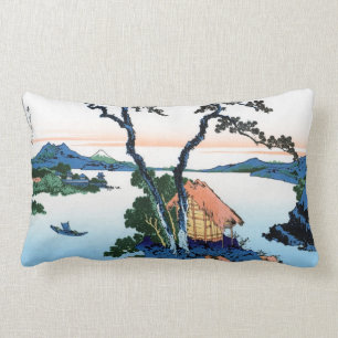 Cool oriental japanese Hokusai Fuji View landscape Lumbar Cushion