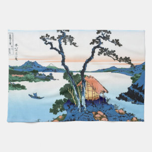 Cool oriental japanese Hokusai Fuji View landscape Tea Towel