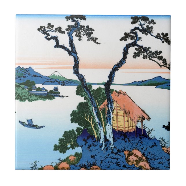 Cool oriental japanese Hokusai Fuji View landscape Tile (Front)