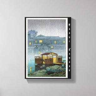 Cool oriental japanese Kawase rainy day art Canvas Print