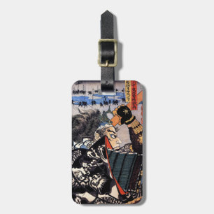 Cool oriental japanese legendary warrior samurai luggage tag