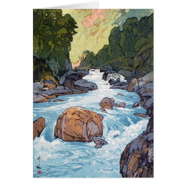 Cool oriental japanese Yoshida river scenery art (Front)