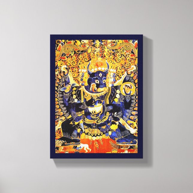 Cool oriental tangka Yamantaka death god tattoo Canvas Print (Front)