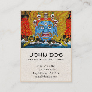 Cool oriental tibetan thangka demon tattoo art business card