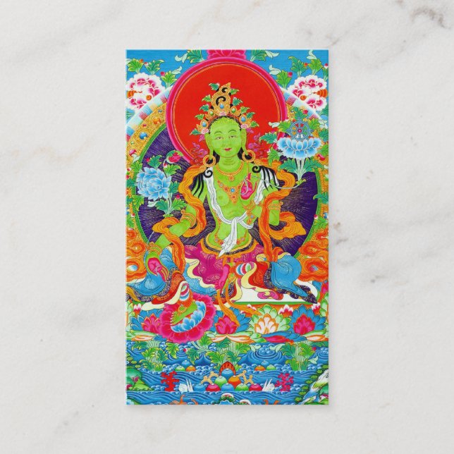 Cool oriental tibetan thangka god tattoo art business card (Front)