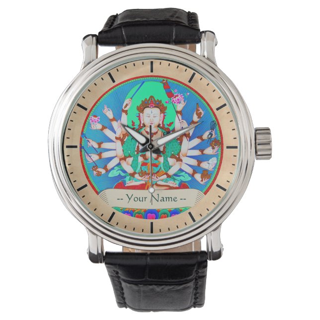 Cool oriental tibetan thangka god tattoo art watch (Front)