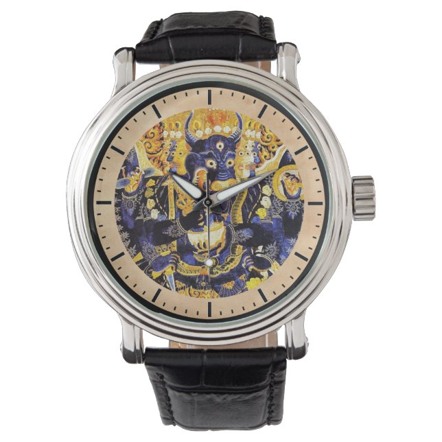 Cool oriental tibetan thangka god tattoo art watch (Front)