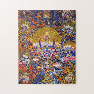 Cool oriental tibetan thangka god tattoo vibrant jigsaw puzzle