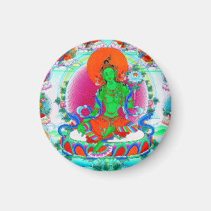 Cool oriental tibetan thangka Green Tara  tattoo Magnet