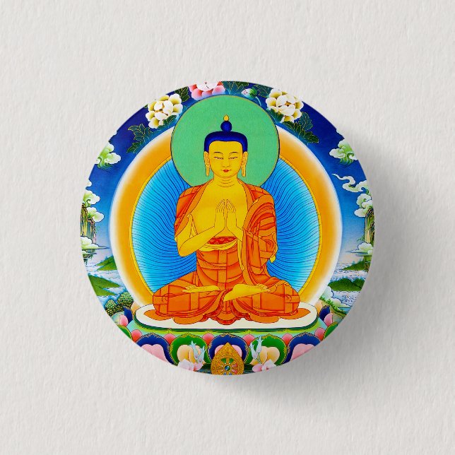 Cool oriental tibetan thangka Prabhutaratna Buddha 3 Cm Round Badge (Front)