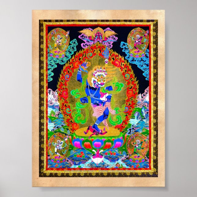 Cool oriental tibetan thangka Simhavaktra Dakini Poster (Front)