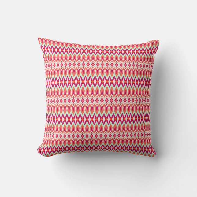 Cool oriental tribal abstract native pattern cushion (Front)