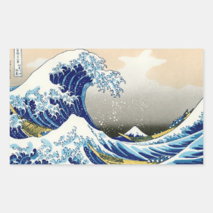 Cool orietal japanese classic fuji view art rectangular sticker
