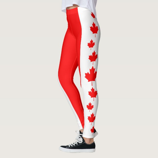 Cool Original Red maple leaf from Flag of Canada Leggings (Left)