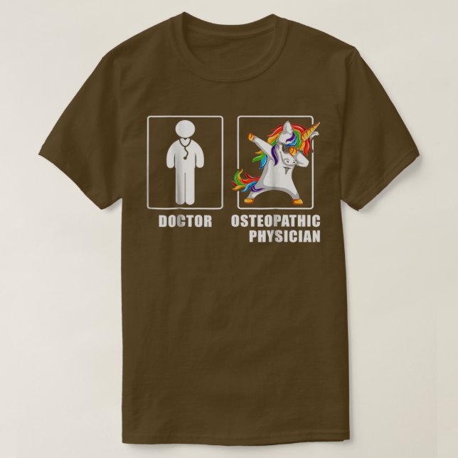 Cool Osteopathic Physician Men Unicorn Funny T-Shirt (Design Front)