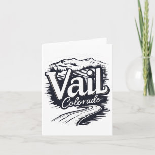 Cool Outdoor Skiing Vintage Souvenir Visit Vail Co Card