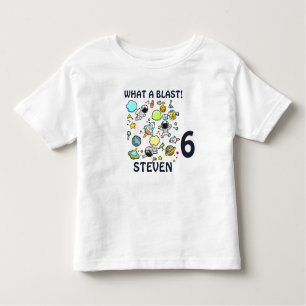 Cool Outer Space Astronauts & Rockets Birthday Toddler T-Shirt