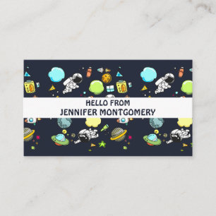 Cool Outer Space Theme - Astronauts & Rocket Ships Business Card