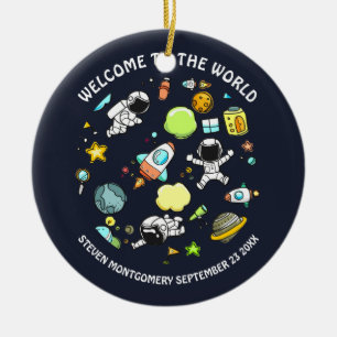 Cool Outer Space Theme - Astronauts & Rocket Ships Ceramic Tree Decoration